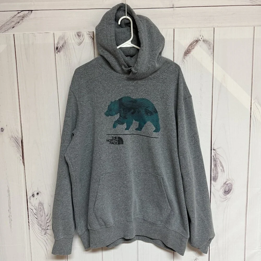 The North Face Men’s‎ Bear Graphic Hoodie XL Heather Gray EUC